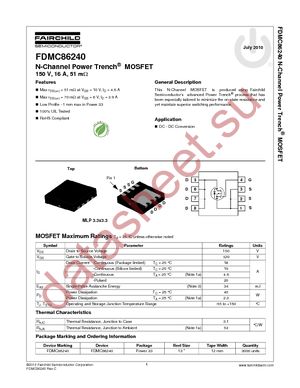 FDMC86240 datasheet  